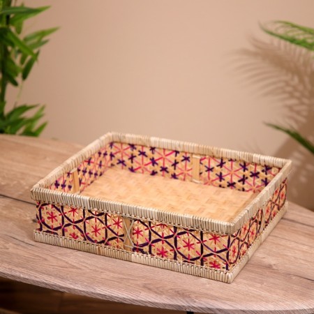 Wicker basket, from bamboo 37x30x10 cm-1