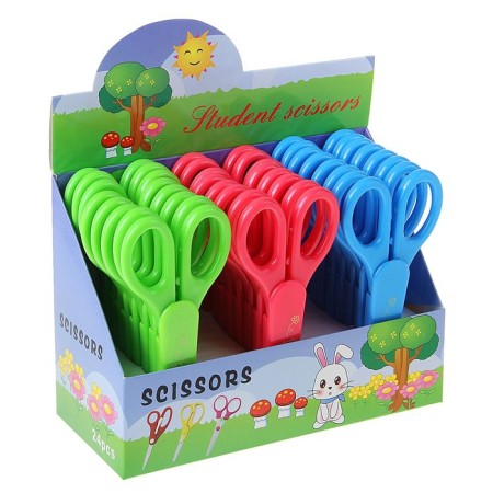 Scissors 12.5 cm, in a plastic in a case, rounded ends, in a cardboard box, a mix-4