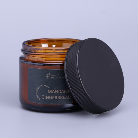 Aromatic candle in the bank "Mandarin Gingerbread", soy wax, 50 g, tangerine, gingerbread-1