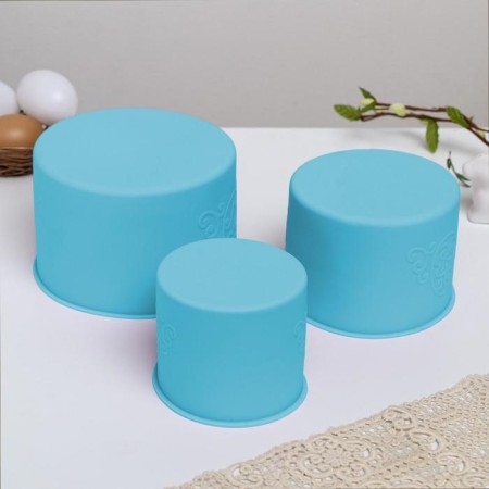 A set of silicone forms for baking "HB" blue, 3 pcs.-6