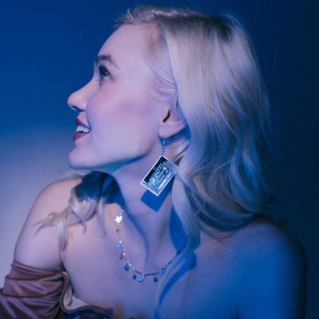 Acryl Earrings "Tarot" Supreme Priestess, Colored in Silver-6