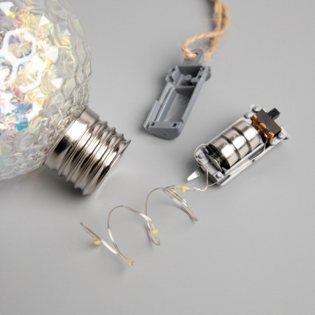 Retro Christmas ball, batteries, 5 LED, glow warm white-2