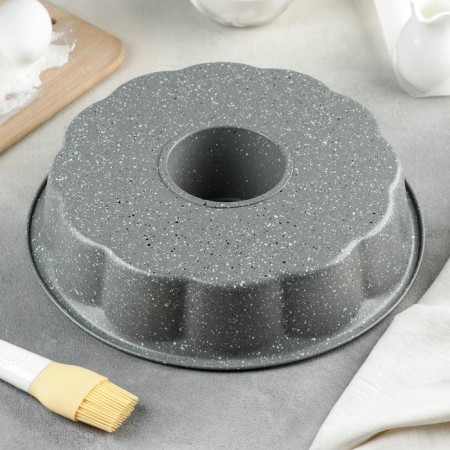 The form for baking "Elin marble. German cupcake ”, 2.5 l, d = 29 cm, anti -stick coating, gray color-2