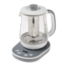 Чайник электрический TEFAL BJ551B10, стекло, 1.5 л, 1430 Вт, регулировка t°, белый