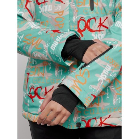 Ski jacket female winter, size 44, turquoise color-3