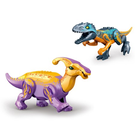 Dinomir Designer, Tyranosaurus and Parasaurolof, 14 details, in the package