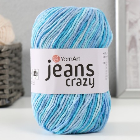 Yarn "Jeans Crazy" 55% cotton, 45% acrylic 160m/50g (8212 Blue-gray)-4