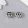 Bead for creativity Metal "Two hearts with a crown" silver 1x1 cm
