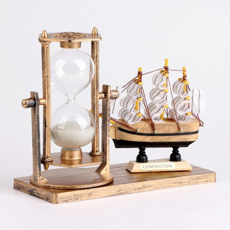 Sanding clock "Frigate", souvenir, 15.5 x 6.5 x 12.5 cm-1