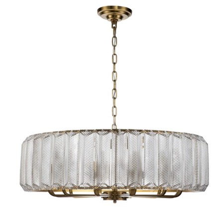 Suspended Indigo, 12011/12p Brass. 12x40W, E14, 800x800x295/1000 mm, transparent color-1