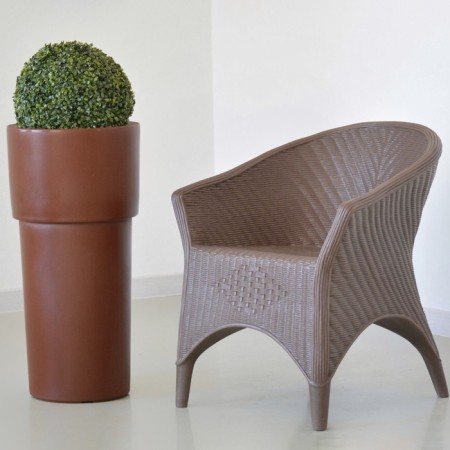 Kashpo for flowers "candle" 38.5x80 cm, 25 l, color chocolate