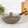 Granite Brown pan, d = 28 cm, removable handle, glass cover, anti -stick coating, brown color
