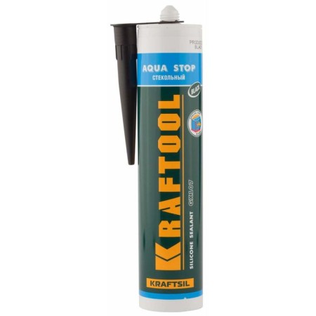 Sealant Kraftool Kraftseal GX107 "Aqua Stop", silicone, glass, black, 300 ml