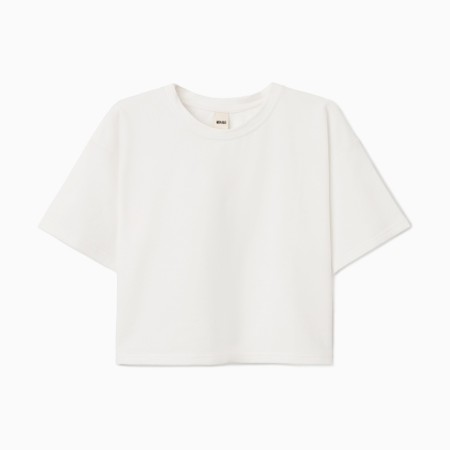 T-shirt shortened female Minaku Oversize Fit: Color Ecrew, rr 48-4