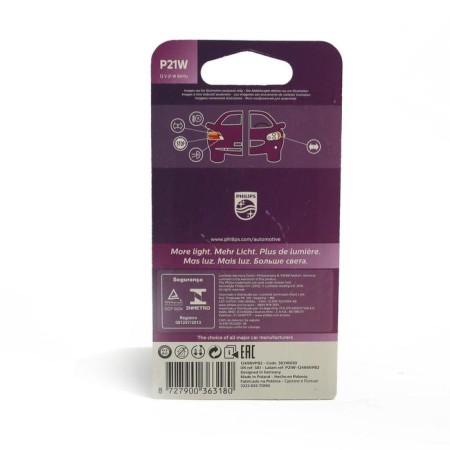 Auto Stuffing PHILIPS Vision Plus +50%, P21W, BA15S, 12 V, 12498 VP B2, set 2 pcs-1