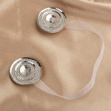 Picking for curtains "Shiny circle", d = 4.5 cm, white color-1