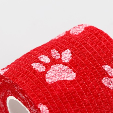 The self -fixed bandage "paws", 5 cm, max. Extensibility 4.5 m, red-2