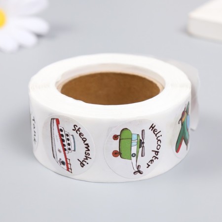 Stick Paper "Such different transport" d = 2.5 cm 500 pcs in a roll 3x6.5x6.5 cm-2