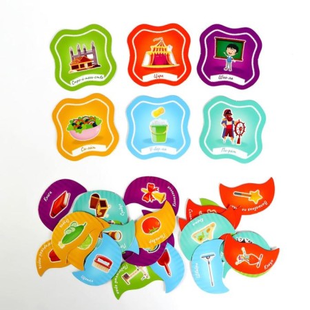 Board game "Logic chains. Find the common », 6 puzzles, 3+-2