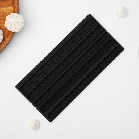 Mold Dolyana "Patterns", silicone, 25.5 × 12.5 × 1 cm, graphite color