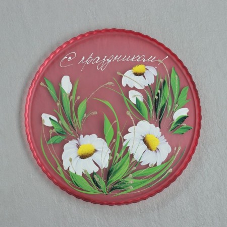 Saladnik "Happy holiday!" art painting, 28 cm, red-3