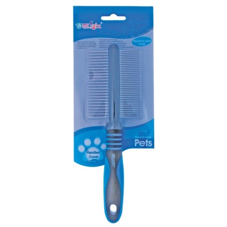 Delight comb, with rings, double-sided 24/37 teeth 25 mm, black and blue-3