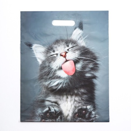 Package "Cat", polyethylene with a cut pen, 30x40 cm, 50 μm