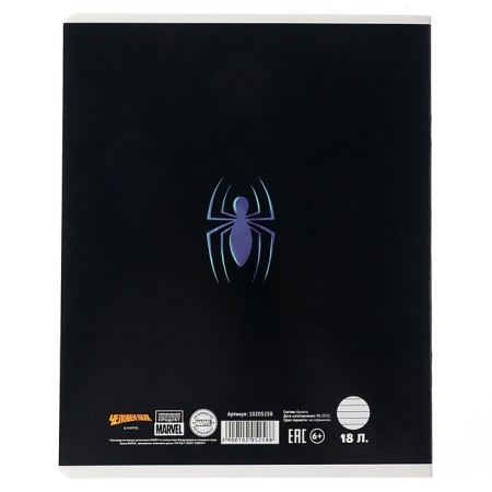 Notebook in a line of 18 sheets, 5 types of mix, cover coated cardboard, spider-man-5