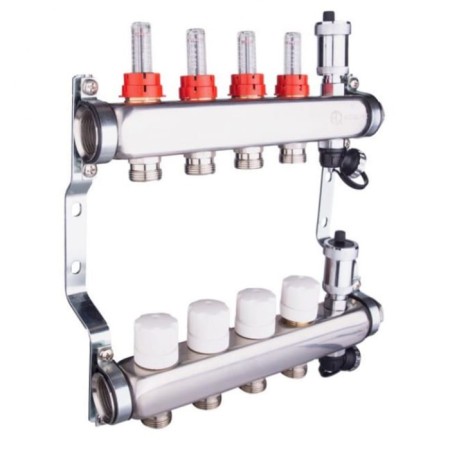 Aqualink Collector Group, 1 "X3/4", 10 outputs, with consumables, stainless steel-2