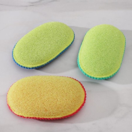 Body sponge with a massage layer, color mix-4