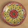 Plate of the Rishtan ceramics "Kalam", 23 cm, red-yellow, Mix patterns