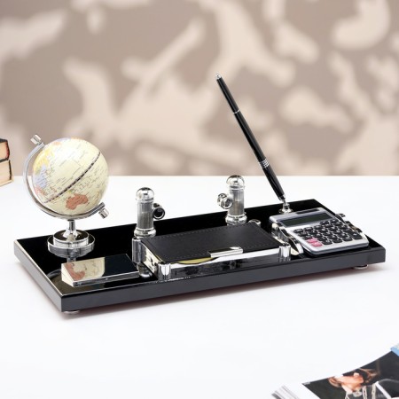 Set of desktop 6V1 with calculator, 16x36 cm, black