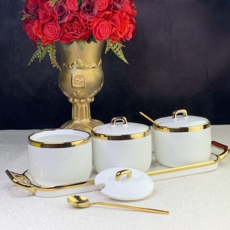 A set of cans with spoons on the Lenardi stand, 260 ml, 3 items