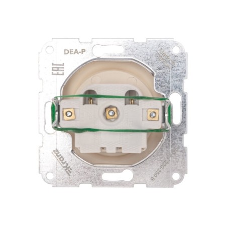 Mechanism 1st socket Kranz ceramics without grounding, hidden installation, 10a, beige KR-78-0244-3