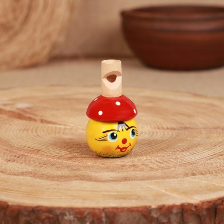 Whistle "mushroom", 6 cm, wood, mix-1