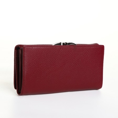 Women's wallet on a magnet, burgundy color-1
