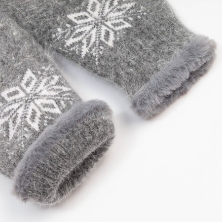 Women's mittens, gray color, size 7-8-2