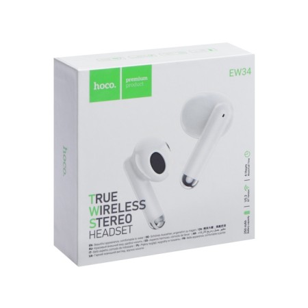 Hoco EW34, TWS, wireless headphones, inserts, BT 5.3, 30/250 mAh, white-11