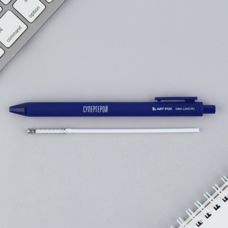 Handle joke Ball blue paste automatic 0.7 mm mix of inscriptions "The strongest"-1