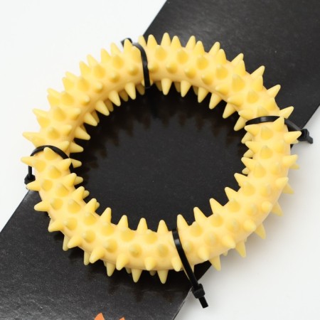 Toy floating for dogs "thorns" Pizhon Premium, foamed TPR, 11 cm, yellow-2