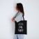 Soper bag “Let's run away far”, 40x35x0.5 cm, without lightning, without lining, black color