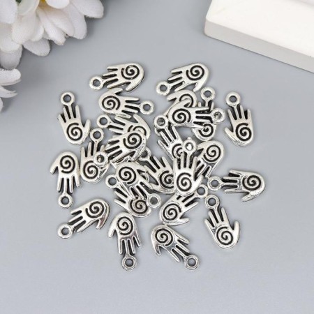 Decor for creativity Metal "palm - cycle" silver 1.5x0.8 cm-2