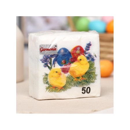 Paper napkins “Color harmony. Chickens ”, 24*24 cm, 50 pcs.-3
