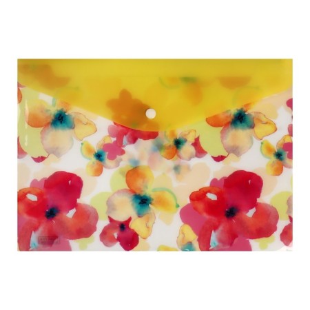 Folder-convert on the button, A4, 180 microns, "Flowers", mix-3