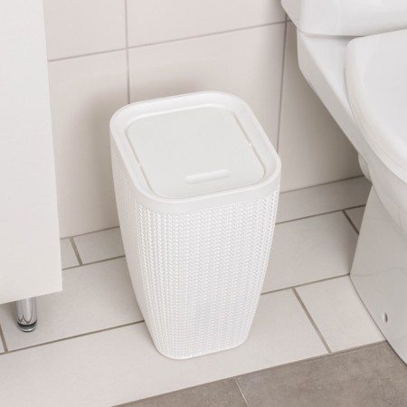 Garbage container "knitted weaving", 10 l, white color-1