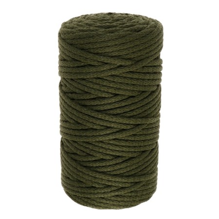 Knitting cord "Puff" 100% cotton width 5mm 100m (khaki)-2