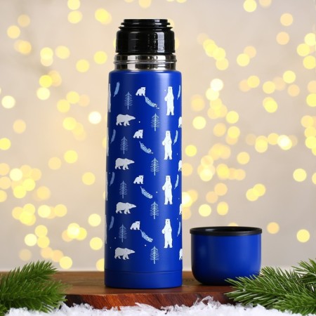 New Year! New Year's set "Zimushka", thermos 500 ml, mug 2 pcs-4