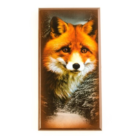 Wooden backgammon "Fox" with checkers 40 x 40 cm, board game