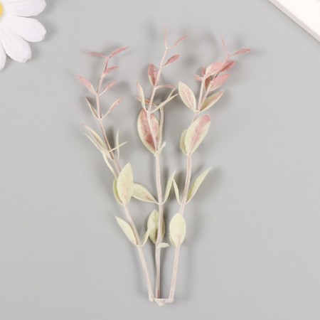 Artificial plant for creativity "Ficus leaves" set 6 pcs burgundy tips 12 cm-1
