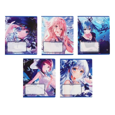 A notebook of 18 sheets in the Erichkrause Kawaii Whale line, cover coated cardboard, block offset, 5v, mix